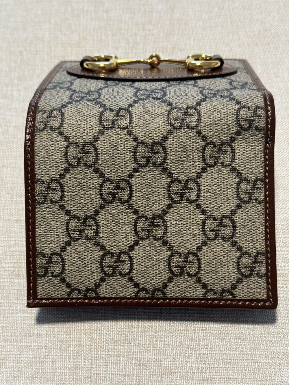 Gucci Horsebit 1955  Card Case wallet with Brown Leather & Gold Horsebit - Picture 5 of 14
